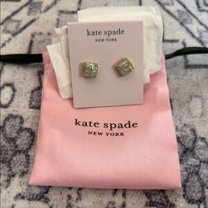 Kate Spade Glittering Square Earrings - Gold and Silver